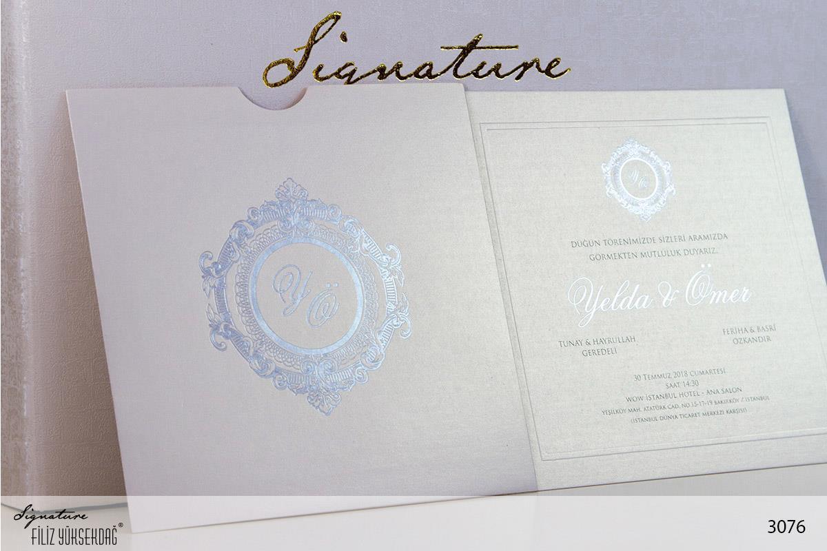 Düğün Davetiyesi Signature 3076 modelleri, fiyatları, örnekleri - Filiz Yüksekdağ