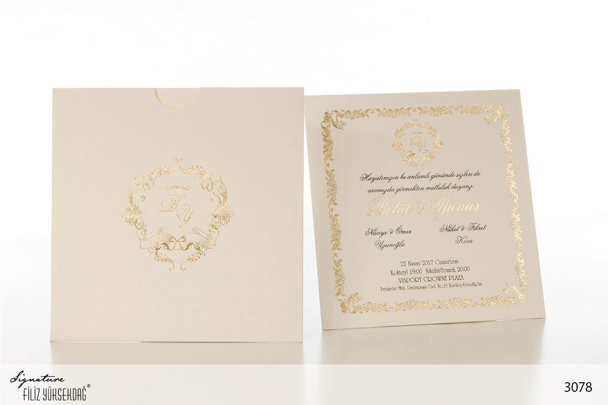 Düğün Davetiyesi Signature 3078 modelleri, fiyatları, örnekleri - Filiz Yüksekdağ