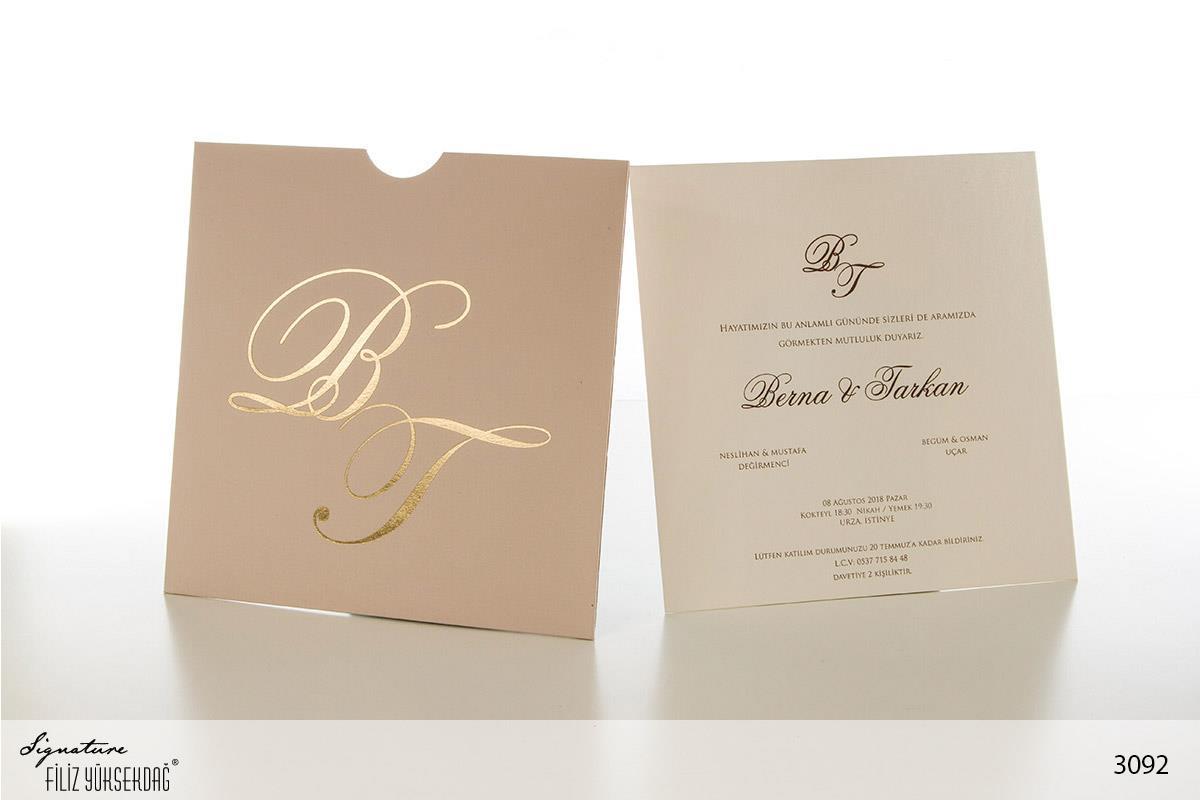 Düğün Davetiyesi Signature 3092 modelleri, fiyatları, örnekleri - Filiz Yüksekdağ