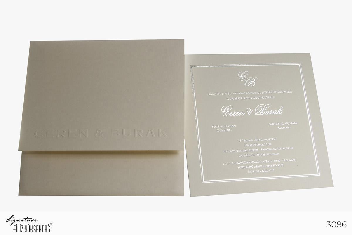 Düğün Davetiyesi Signature 3086 modelleri, fiyatları, örnekleri - Filiz Yüksekdağ