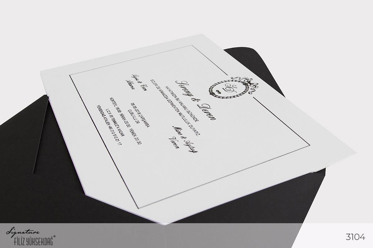 Signature düğün davetiyesi 3104 modelleri, fiyatları, örnekleri - Filiz Yüksekdağ