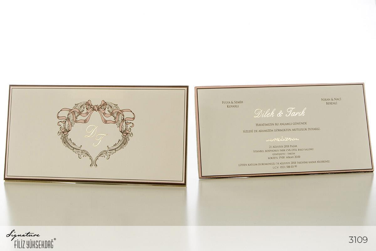 Düğün Davetiyesi Signature 3109 modelleri, fiyatları, örnekleri - Filiz Yüksekdağ