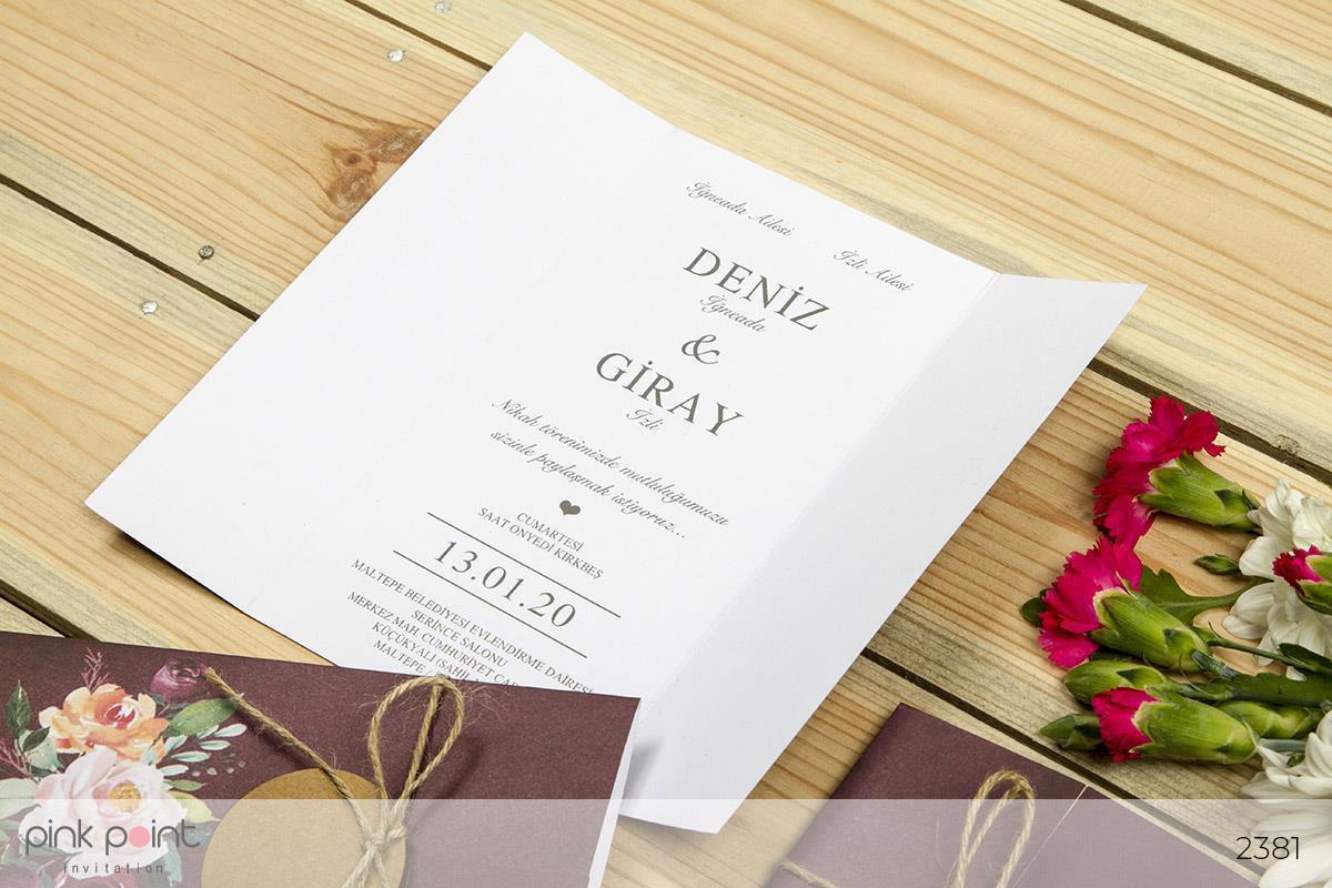 Özel Tasarım Düğün Davetiyesi 2381 modelleri, fiyatları, örneklerİ - Filiz Yüksekdağ